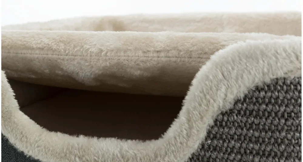 Cat Tower JORGE s odpočívadlom, sivá s béžovou kožušinou 78cm