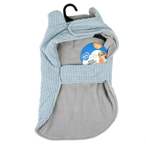 DUVO+ menčestrová bunda pre psov L 60cm sivá
