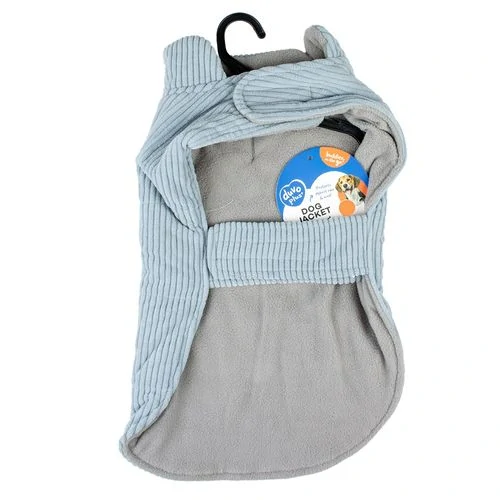 DUVO+ menčestrová bunda pre psov XL 70cm sivá