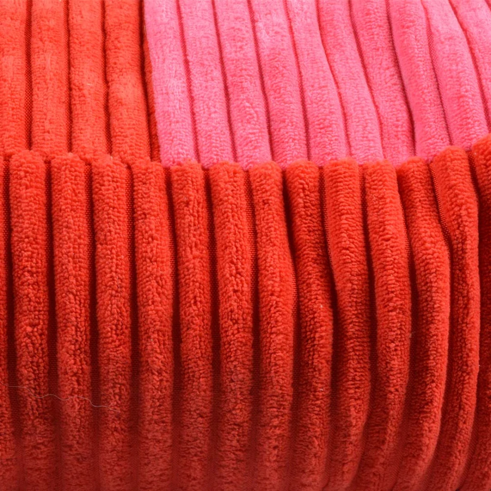 COOCKOO COZY STRIPE Menčestrový vankúš pre psov M 90x75x11cm červený/ružový