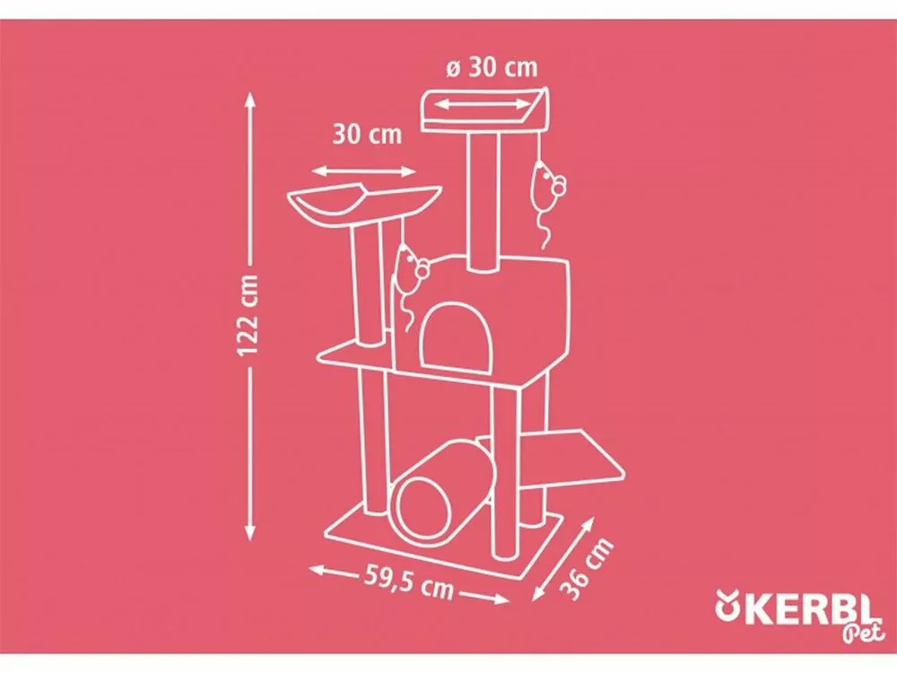 Škrabadlo pre mačky KERBL SAFARI BIG 122x60x36 cm