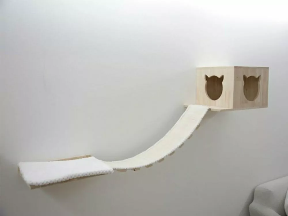 Škrabadlo pre mačky KERBL ANDEN, súprava nástenných poschodí 8 ks