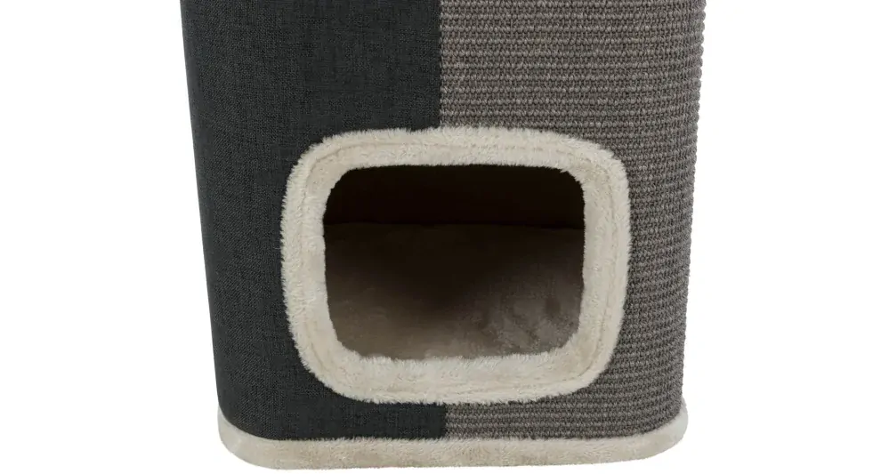 Cat Tower JORGE s odpočívadlom, sivá s béžovou kožušinou 78cm