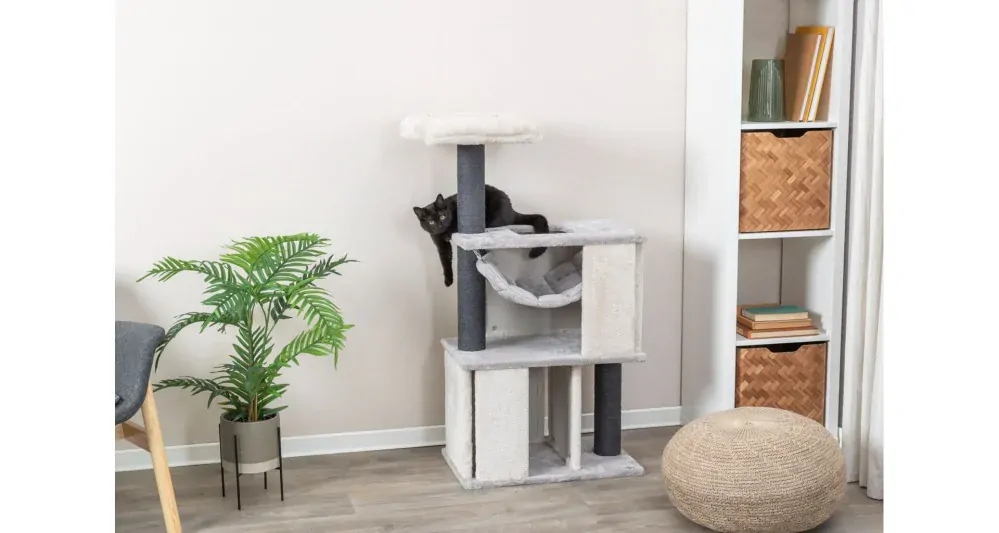 Škrabadlo JULIANO, 2 poschodia, 115 cm, sivá