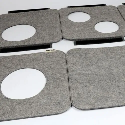 EBI D&D I LOVE HAPPY CATS NALA Filcový luxusný sivý domček pre mačky 40x40x40cm