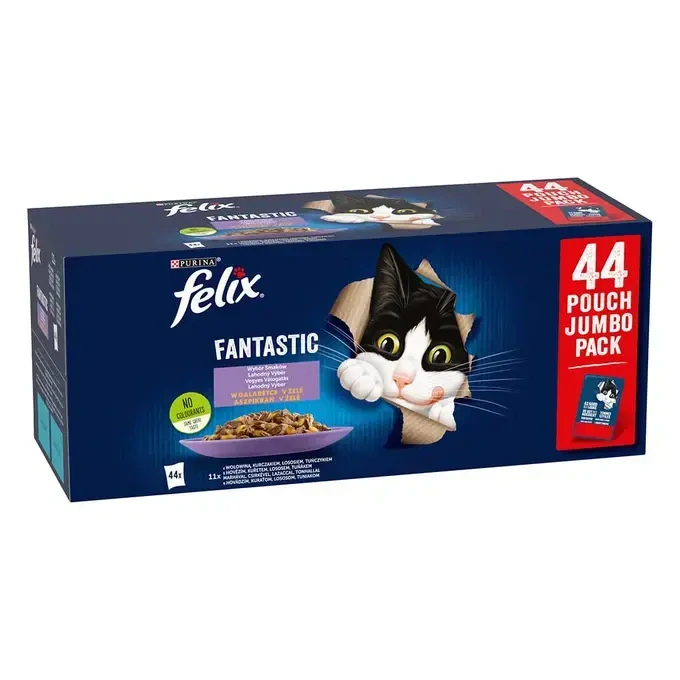 FELIX Fantastic Multipack kapsička 44x85g hovädzie/ kura/ losos/ tuniak v želé
