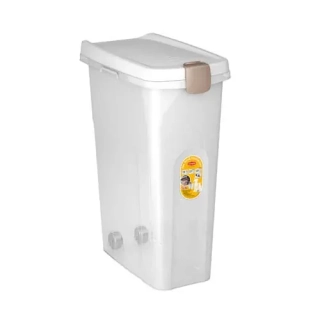 Box na granule 45x27x61cm 40l priesvitný/biely kontajner na 15kg granúl